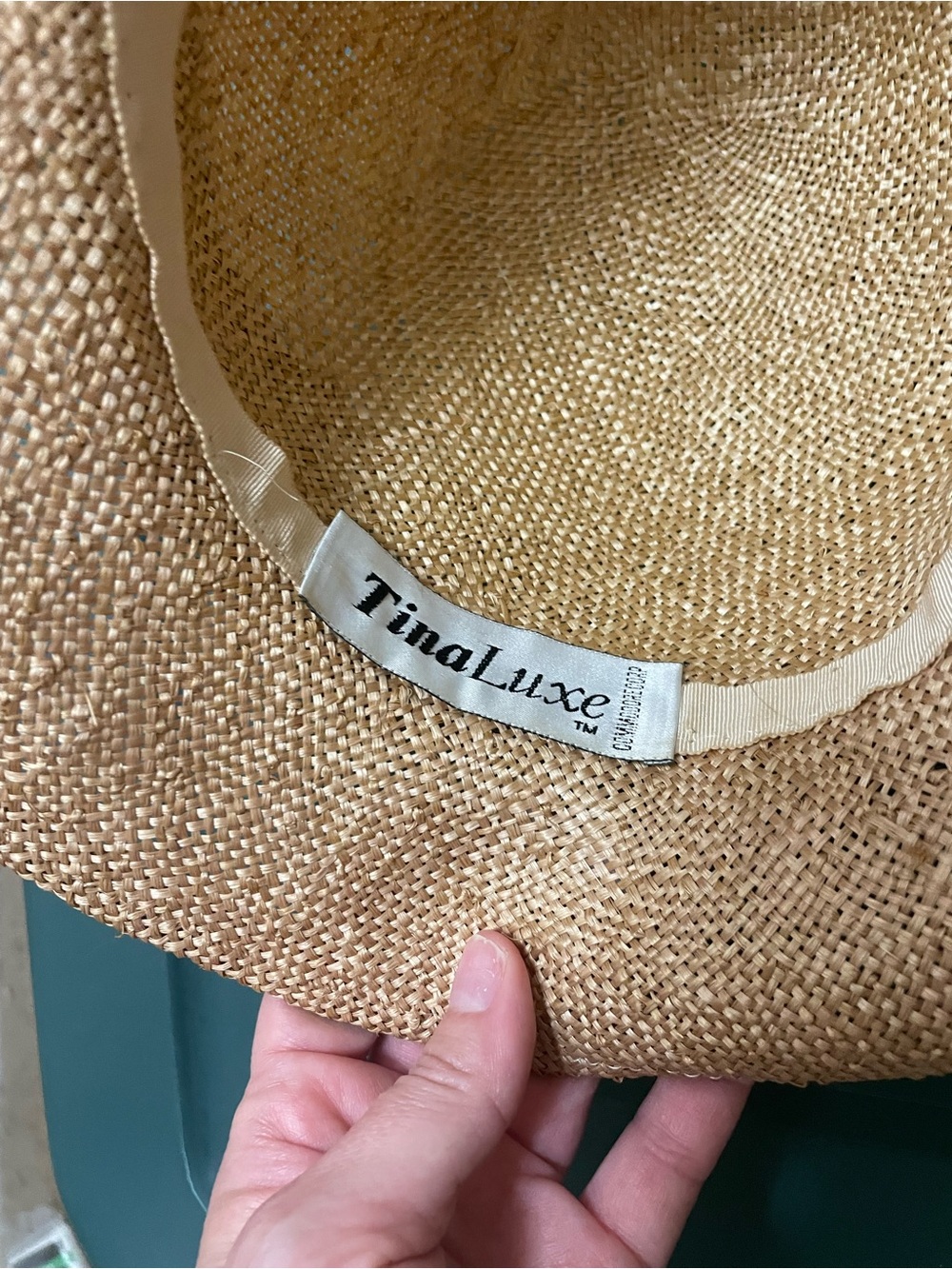 Vintage 90s Tina Luxe Straw Sun Hat with Cream Rose Accent - Picture 9 of 9